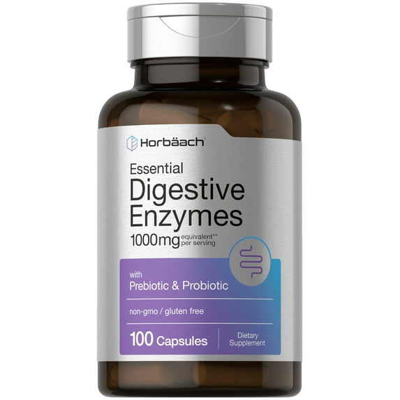Essential Digestive Enzymes | 100 Capsules | Enzyme Blend for Men & Women | by Horbäach