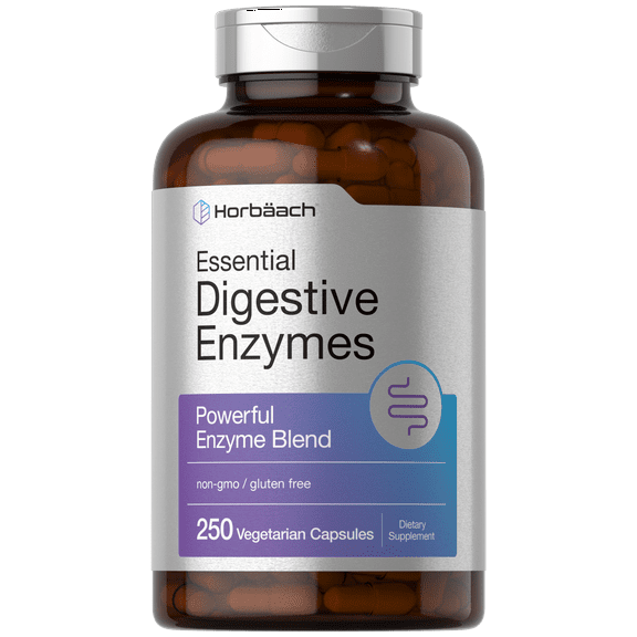 Essential Digestive Enzymes | 250 Capsules | Powerful Enzyme Blend | For Men & Women | by Horbach