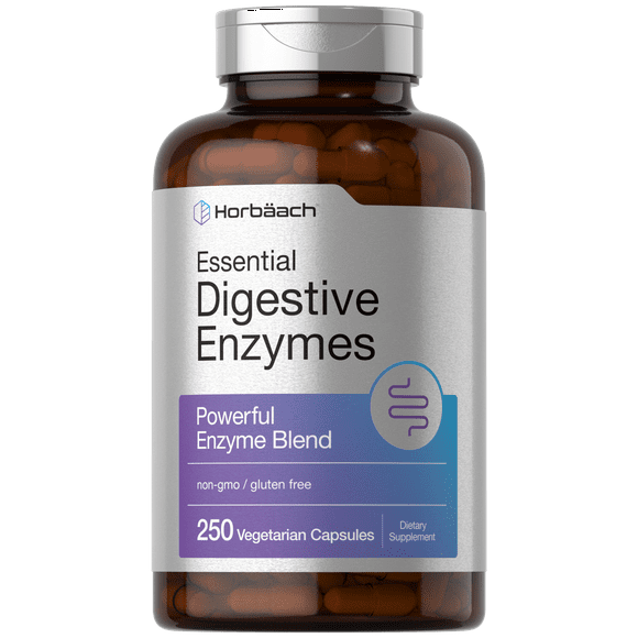 Essential Digestive Enzymes | 250 Capsules | Powerful Enzyme Blend | For Men & Women |  by Horbach