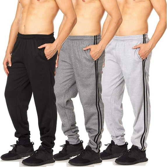 Essential Elements 3 Pack: Men's Active Performance Lounge Casual Tech Fleece Sweatpants X-Large, Set C