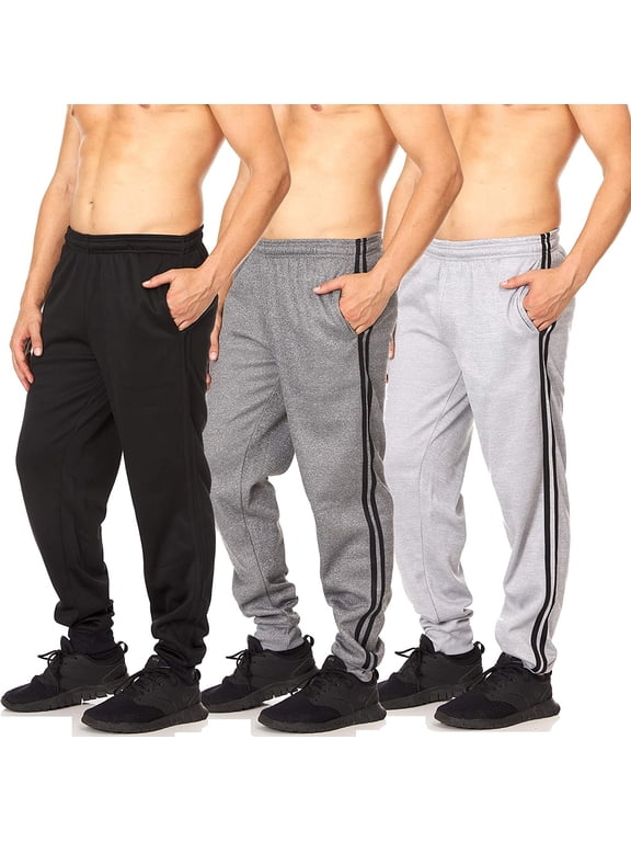 3 Pack: Men's Tech Fleece Ultra-Soft Warm Jogger Athletic Sweatpants with Pockets