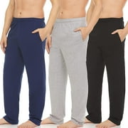 Essential Elements 3 Pack: Mens Cotton Sleep Pants - 100% Cotton Jersey Knit Lounge Casual Sleep Bottoms PJ Pajama Pants XX-Large, Set C