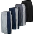 thumbnail image 1 of Essential Elements 4 Pack: Men's Active Performance Athletic Sports Workout Gym Casual Knit Basketball Shorts with Pockets Set G, Small, 1 of 7