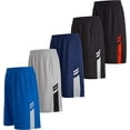 thumbnail image 1 of Essential Elements 5 Pack: Boys Youth Athletic Active Sports Gym Basketball Shorts with Pockets, 1 of 7