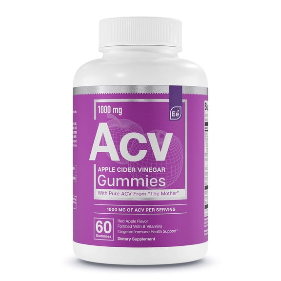 Essential Elements Apple Cider Vinegar Gummies Dietary Supplement, Red Apple Flavor, 60 Count
