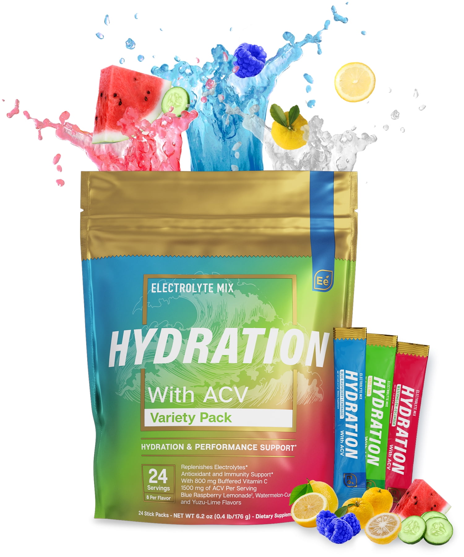 Essential Elements Hydration Electrolyte Powder, 24 Variety Stick Packs