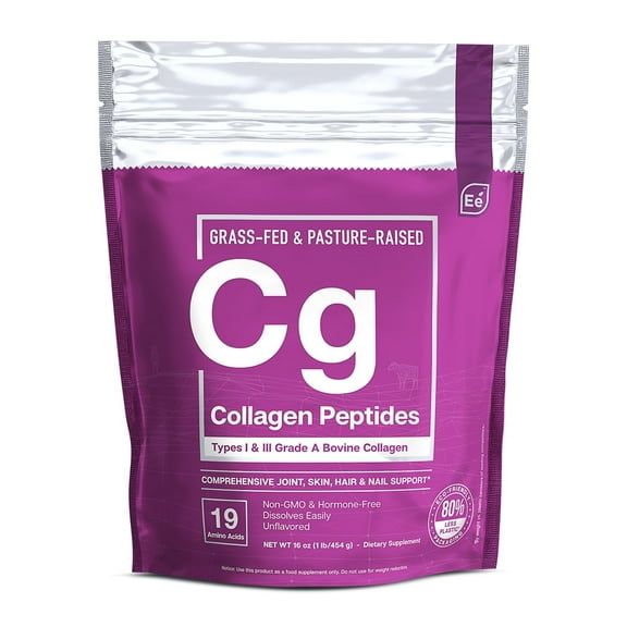Essential Elements Hydrolyzed Collagen Peptides Powder - Supplement for Joint, Skin, Hair, & Nail Support Types I III Non-GMO, Hormone-Free, Grass-Fed 41 Servings