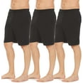 thumbnail image 1 of Essential Elements Men's Pajama Shorts - 3 Pack Sleep Shorts - 100% Cotton Shorts, Sleeping Shorts for Men X-Large, Black, 1 of 8