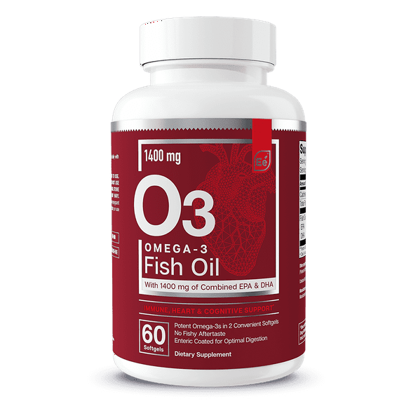 Essential Elements Omega-3 Fish Oil Supplement with EPA & DHA | Fatty Acids for Immune, Heart & Cognitive Support | 60 Softgels