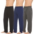 thumbnail image 1 of Essential Elements Pajama Pants for Men - 3 Pack Pajama Bottoms - 100% Cotton Lounge Pants, Comfortable PJ Pants Medium, Set D, 1 of 8