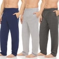 thumbnail image 1 of Essential Elements Pajama Pants for Men - 3 Pack Pajama Bottoms - 100% Cotton Lounge Pants, Comfortable PJ Pants, 1 of 8