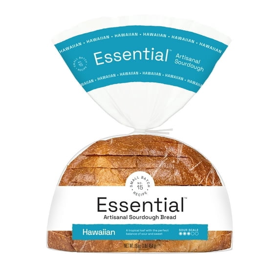 Essential Hawaiian Sliced Sourdough Bread, Non-GMO, 16 oz Pack of 2