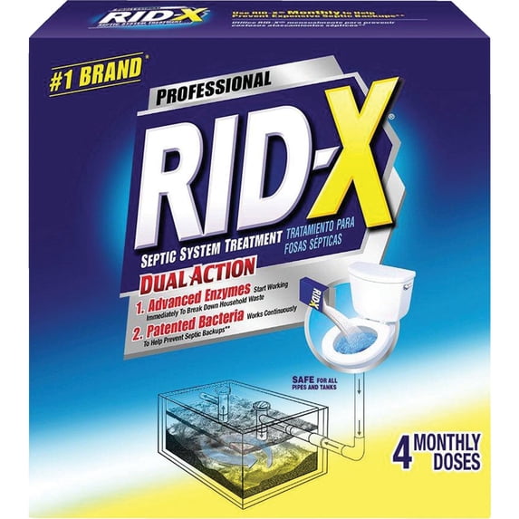 Essential Home RID-X Professional Powder Bacteria Septic Tank Treatment - Pack of 8