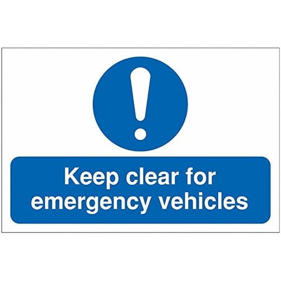 Essential Keep Clear For Emergency Vehicles Signs Safety Signs Access Awareness Signs Keep Clear Signs Metal (Aluminum) Size: 12 x 16 inch