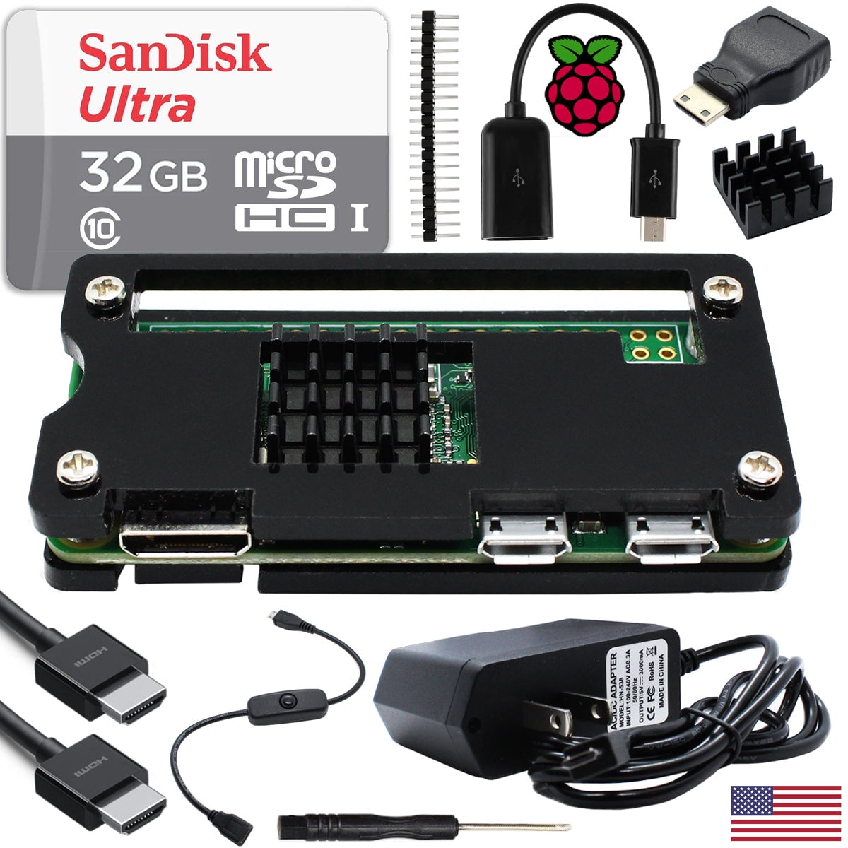 Essential Kit for Raspberry Pi Zero 2 W | 128GB Ultra Preloaded Card ...