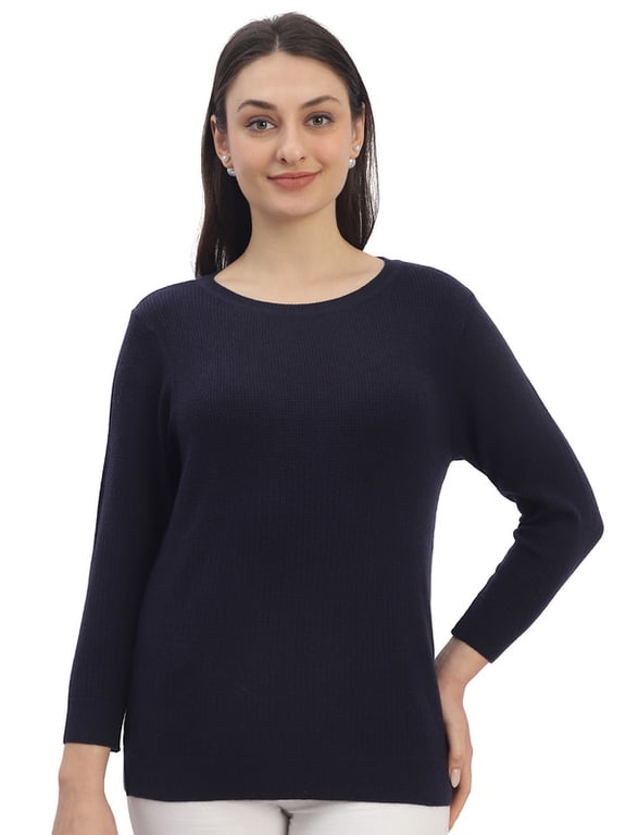 Casual Women's Essential Knit Top Navy | Free Size