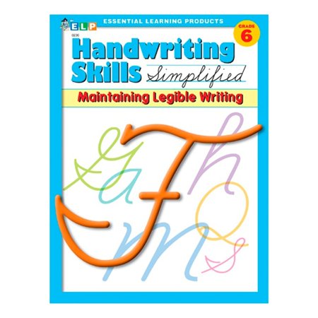 Essential Learning Products Maintaining Legible Writing Workbook, Grade 6