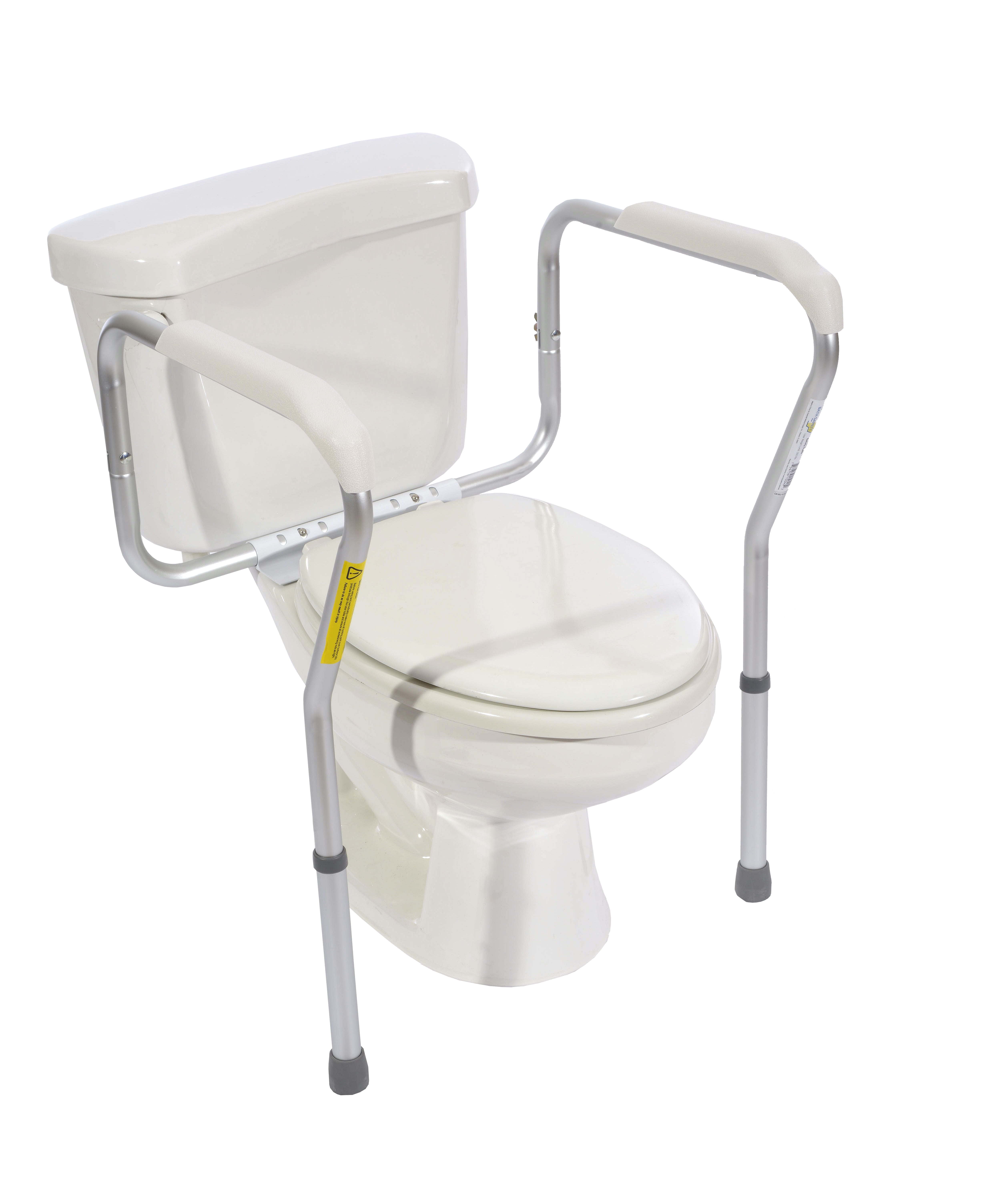 Essential Medical Supply Adjustable Toilet Safety Rails featuring a Sturdy and Secure Frame with 250lb Capacity
