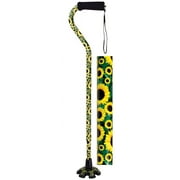 Essential Medical Supply Couture Offset Fashion Cane with Matching Standing Super Big Foot Tip, Sunflower Style