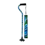 Essential Medical Supply Couture Offset Fashion Cane with Matching Standing Super Big Foot Tip in Swirl Style.