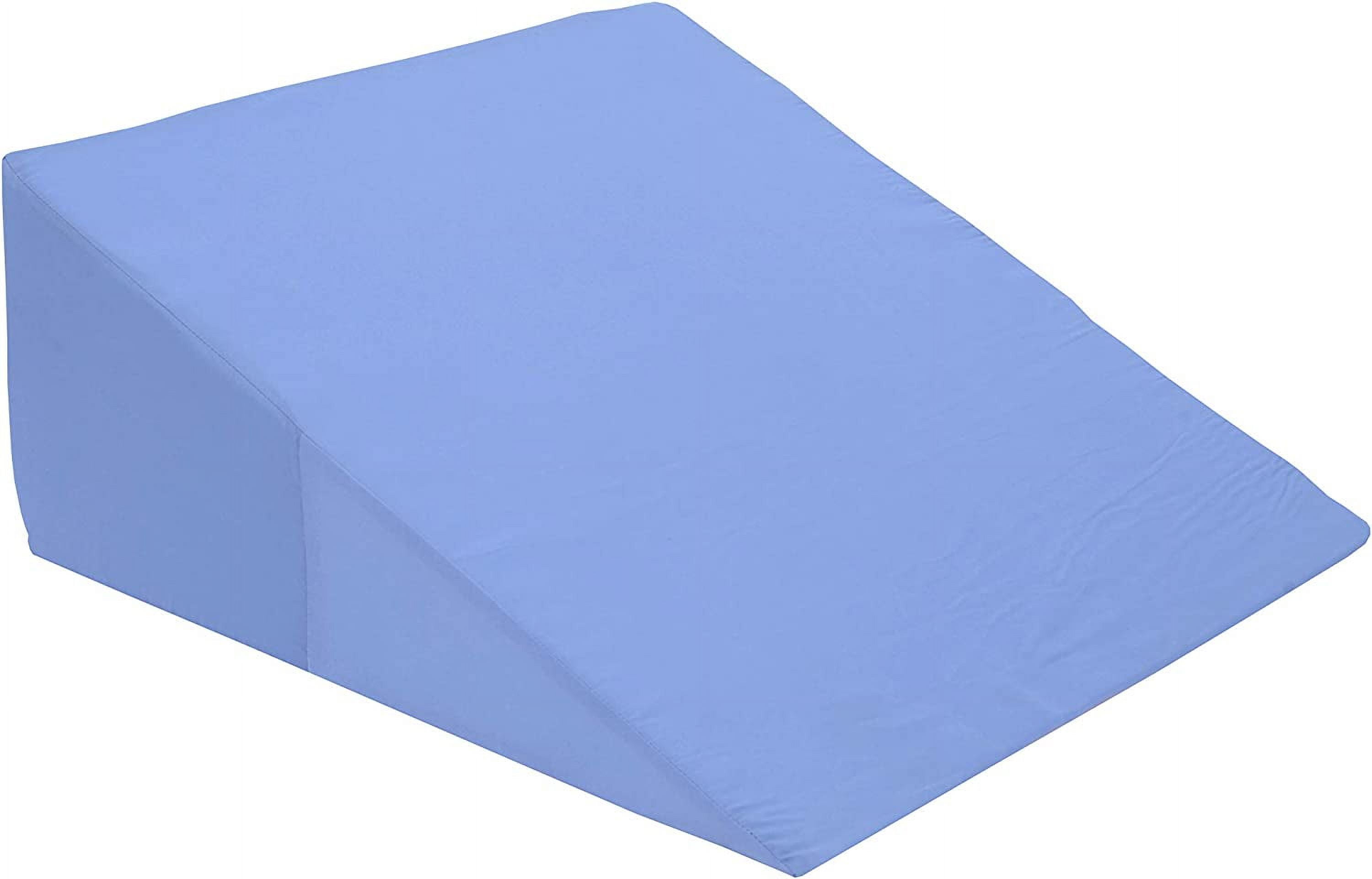 Blue 10-Inch Foam Bed Wedge Pillow with Washable Cover