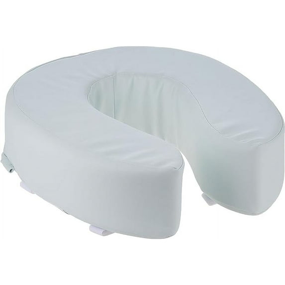 Essential Medical Supply Foam Padded Toilet Seat Cushion Riser with Hook and Look Attachment and Washable Vinyl Cover, 4"