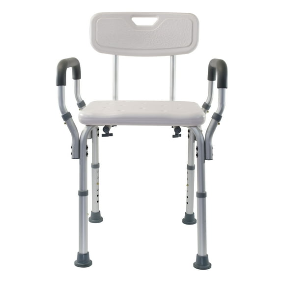 Essential Medical Supply Height Adjustable Molded Shower Chair with Padded Arms & Back