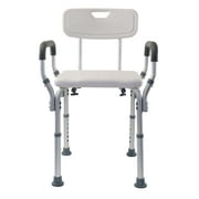 Essential Medical Supply Shower Chair and Bath Stool with Back and Arms, Up to 300lbs.