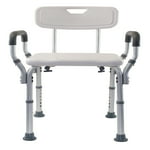 Essential Medical Supply Height Adjustable Shower Chair and Bath Bench with Padded Arms, Contoured Back and Textured Shower Chair Seat - Perfect for The Bath and Inside Shower