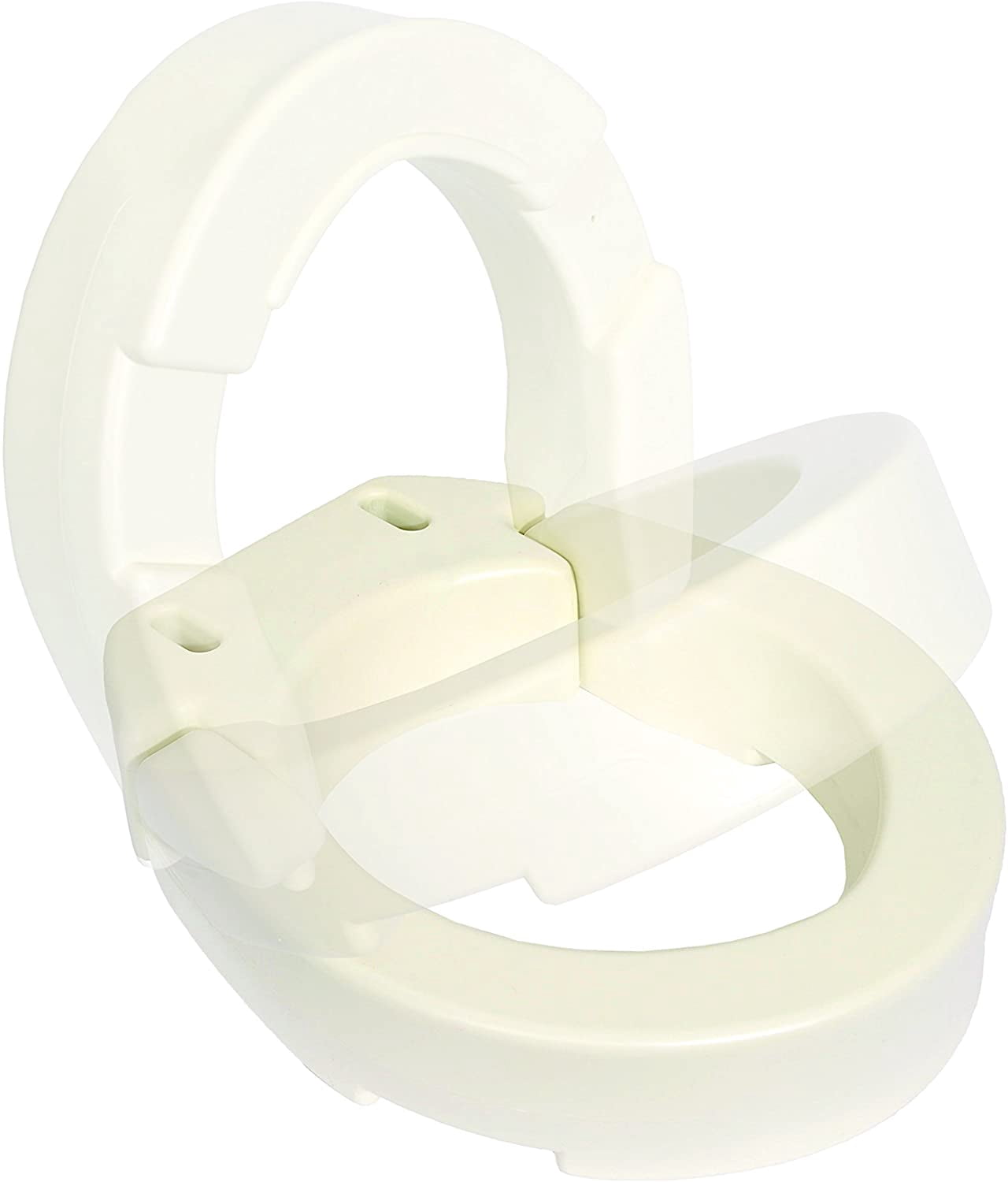 Essential Medical Supply Hinged Toilet Seat Riser for Elongated Toilets