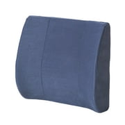 Essential Medical Supply Molded Lumbar Cushion with Elastic Positioning Strap - Perfect for Office or Car Chairs, Provides Lower Back Support and Comfort in Nav