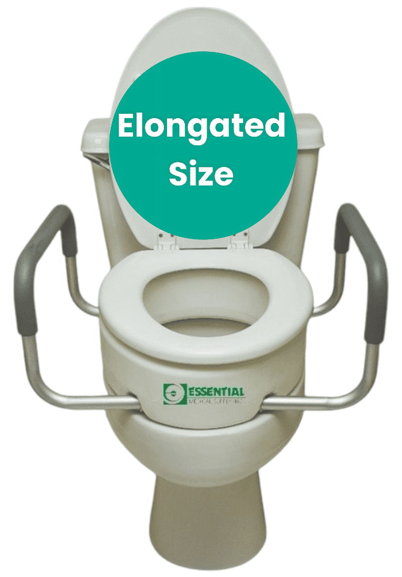 Essential Medical Supply Raised Elevated Toilet Seat Riser for a