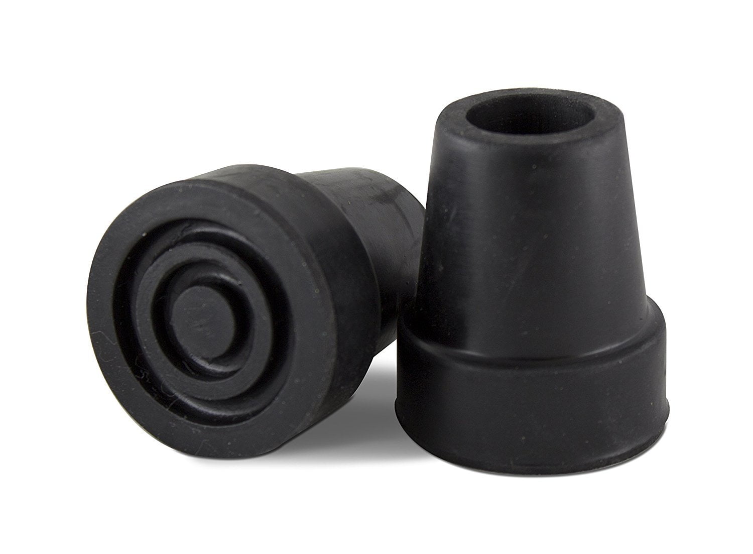 Essential Medical Supply Replacement Rubber Cane Tips with Metal Washer for Support, Black, 3/4"
