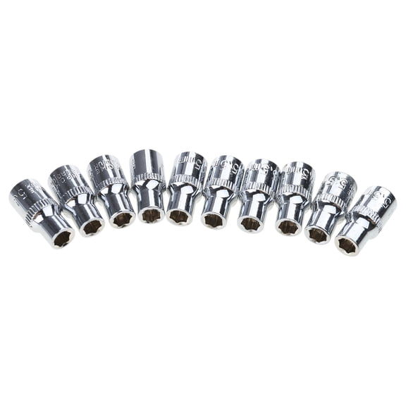 Essential Metric Short Socket Spanner Set 1/4Inch Drives 6 Point 4mm-14mm Wrench Accessory for Mechanical Household Task