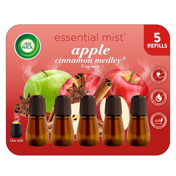 Essential Mist Refill, 5 ct, Apple Cinnamon Medley, Essential Oils Diffuser, Air Freshener