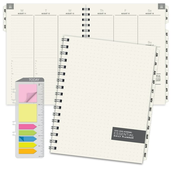 Global Printed Products Essential Monthly Weekly 2025-2026 Academic Planner, 8.5" x 11", 14 months, June 2025 - July 2026, White
