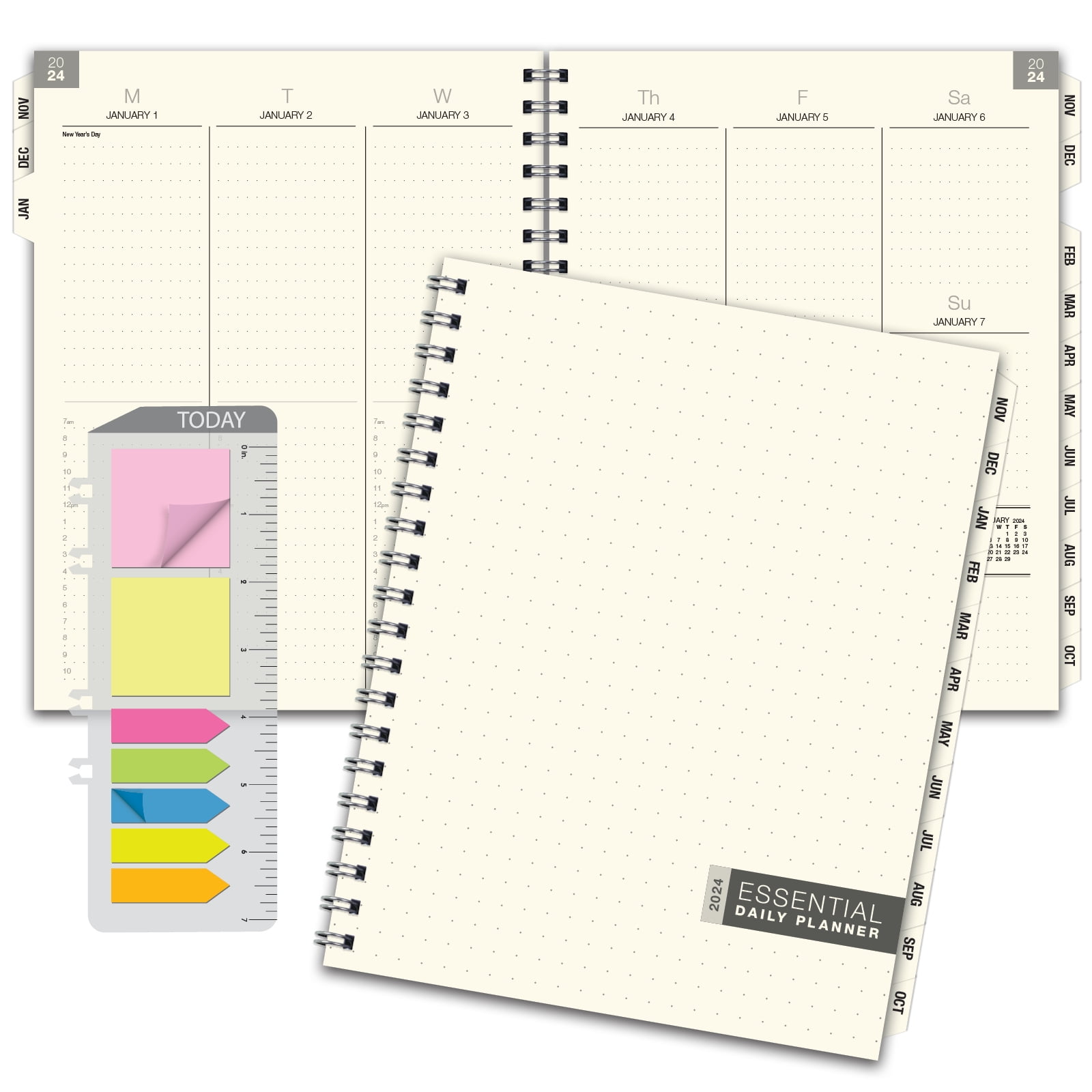 Essential Monthly & Weekly Planner 8.5" x 11" CY 2025 (Frosted