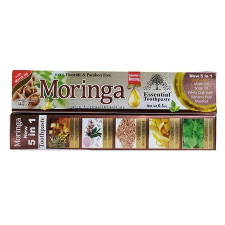 Essential Moringa Toothpaste Organic Vegan Toothpaste 6.5oz (Pack of 6)