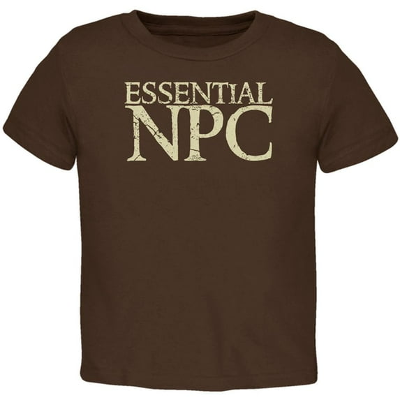 Essential NPC Gamer Funny Toddler T Shirt Brown 4T