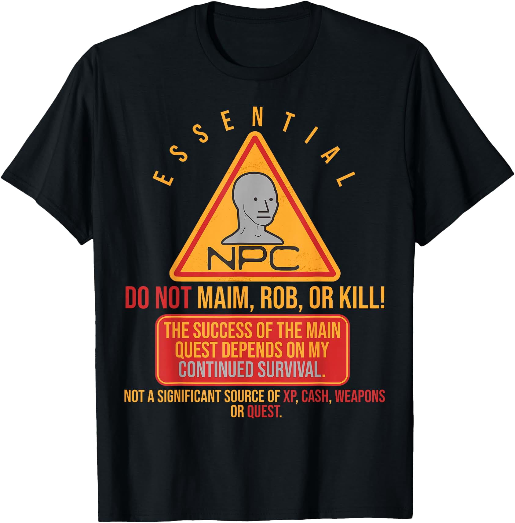 Essential NPC LARP Gaming Live Action RPG Video Game Gamer T-Shirt ...
