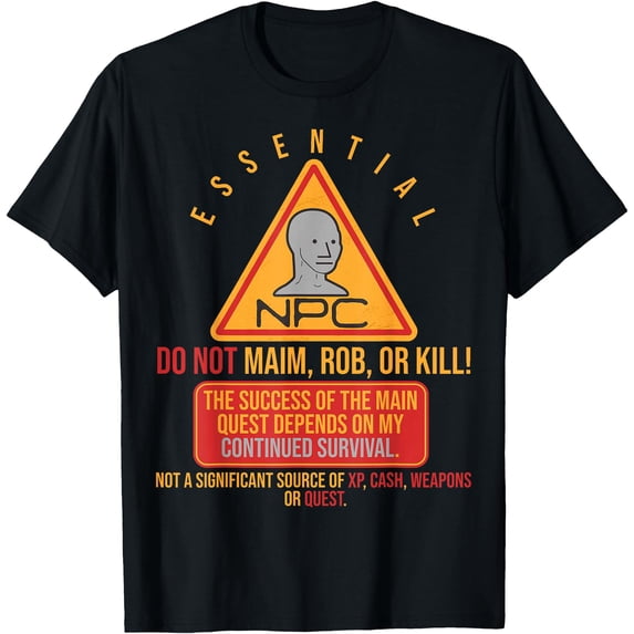 Essential NPC LARP Gaming Live Action RPG Video Game Gamer T-Shirt ...