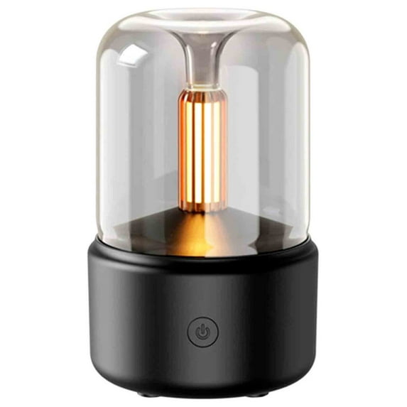 Essential Oil Aromatherapy Diffuser with Sleek Modern Desktop Lantern Design. Soft Light, Auto-Off Protection, USB, Humidifier, for Home, Office, Spa Black 120mL…