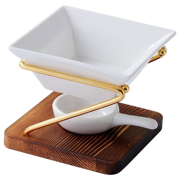 Essential Oil Burner Scented Melt Decoration Desktop Ceramic Bowl Tealight Candle Holder for Farmhouse Parlor Home SPA Housewarming Gift 10.2cmx8.5cm