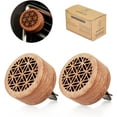 thumbnail image 1 of Essential Oil Car Diffuser, 2 PCS Car Aromatherapy Wood Diffuser with Vent Clip, 1 of 4
