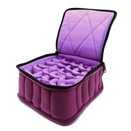 Essential Oil Carrying Case, 5" High, 30ml, 30-Bottle, Solid, Purple w/Lavender