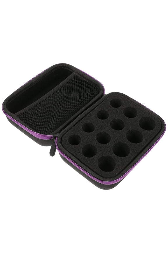 Purple EVA Hard Shell Carrying Case for Essential Oil Bottles with 12 Slots and Shockproof