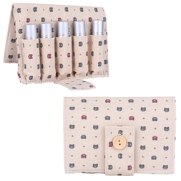 Essential Oil Carrying Case for 10 Roller bottles - Tan bear