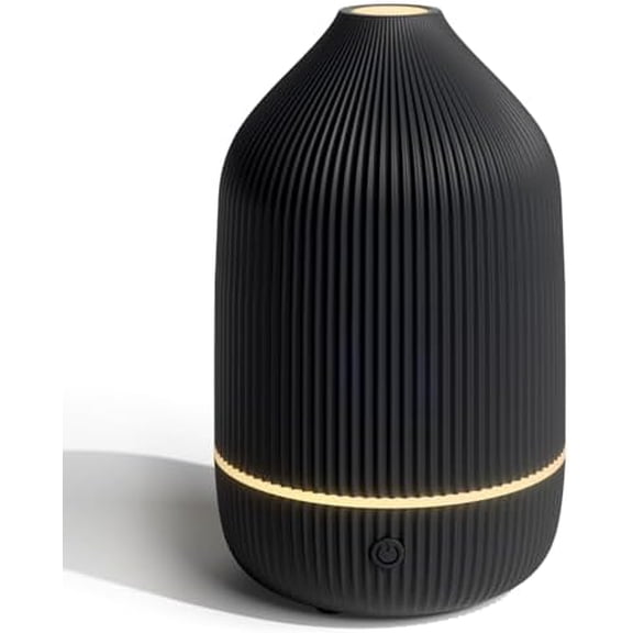 Essential Oil Diffuser, 100ml Aromatherapy Diffuser, Mini Ultrasonic Diffuser for Essential Oil, Home, Office, Cool Mist Humidifier with 7 Led Light, Auto Shut-Off, Black