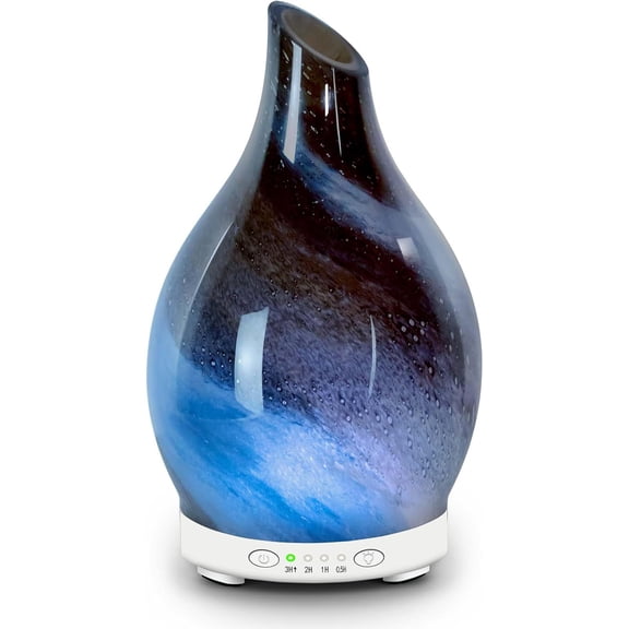 Essential Oil Diffuser 120ML Glass Aromatherapy Diffuser with 4 Timer Settings & 7 Color Changing Lights, Auto Shut-Off, Ultra Quiet Oil Diffuser for Home, Office, Yoga, Spa and Sleeping