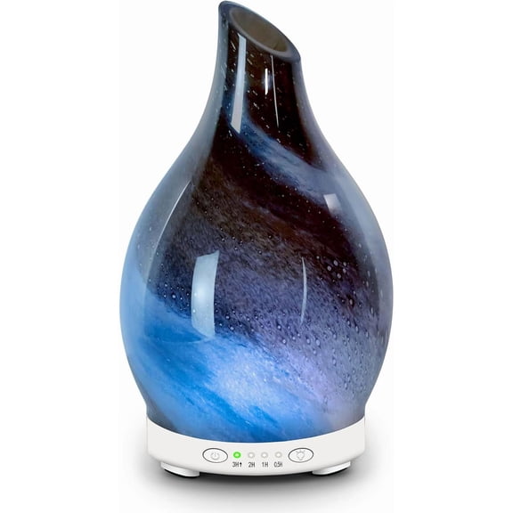 Essential Oil Diffuser 120ML Glass Aromatherapy Diffuser with 4 Timer Settings & 7 Color Changing Lights, Auto Shut-Off, Ultra Quiet Oil Diffuser for Home, Office, Yoga, Spa and Sleeping